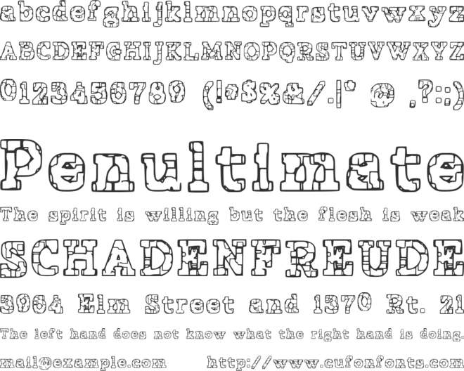 Prison Tattoo font preview