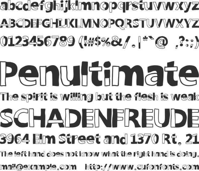 woodcutter DELICADA font preview