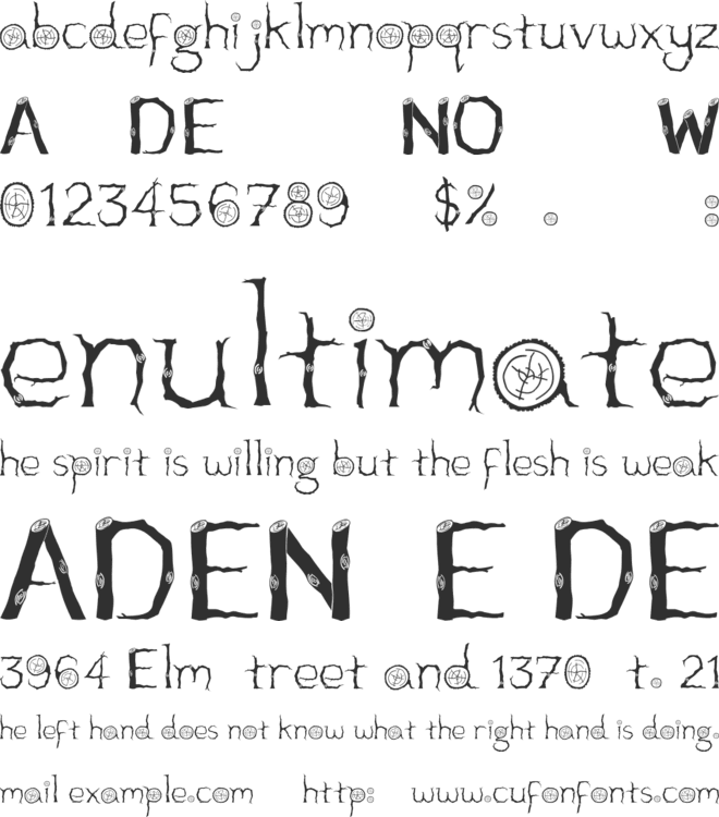 Wooden font preview