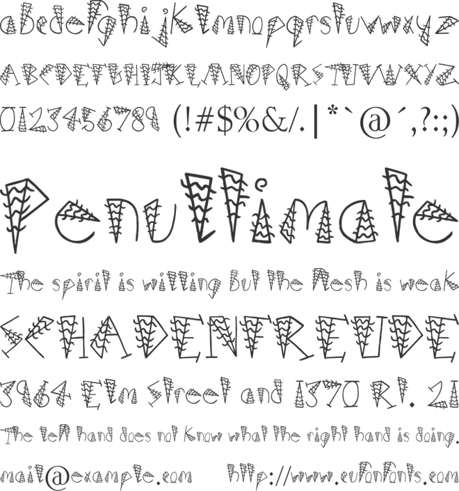 Hairs Dens Bag font preview