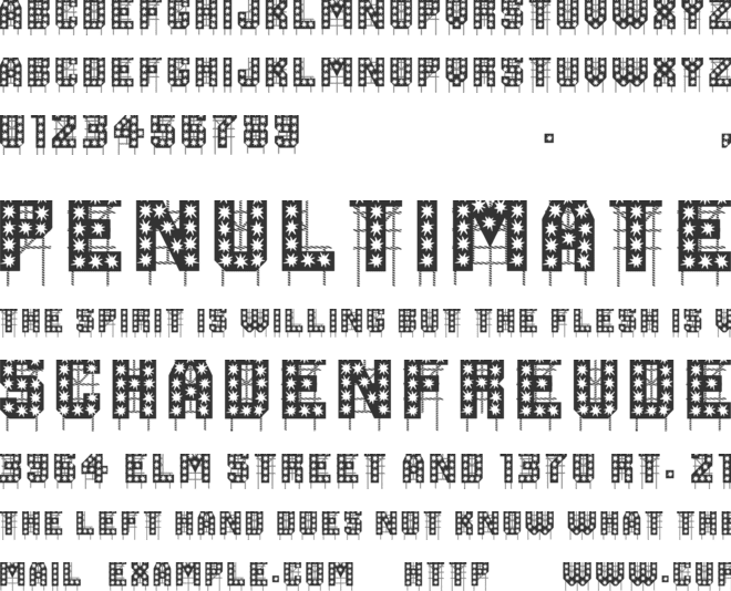 On The Tops Lights font preview