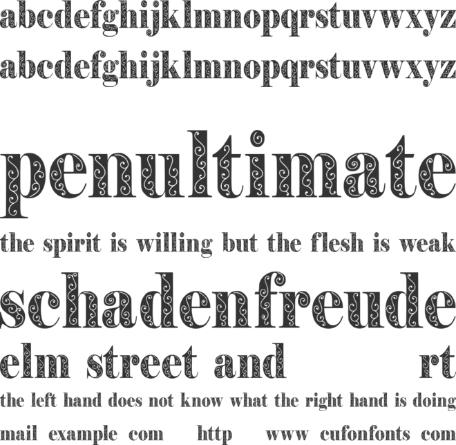 Filigran font preview