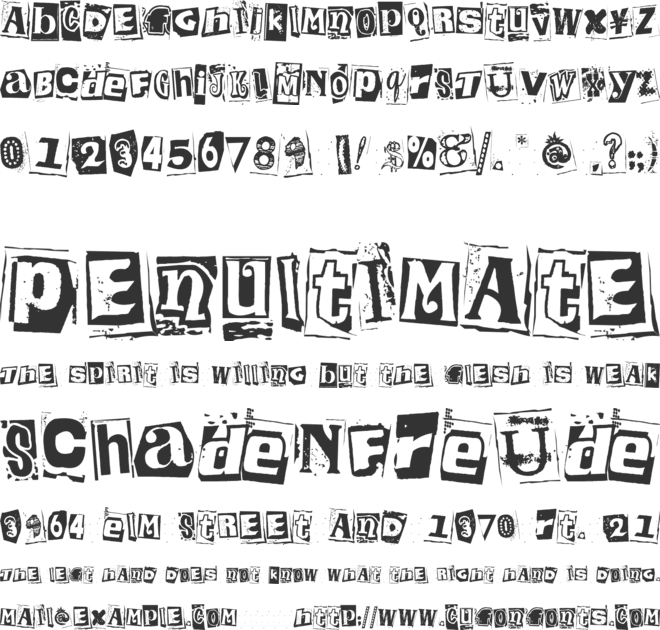 Kingthings Extortion font preview