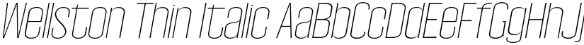 Wellston Thin Italic font
