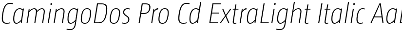 CamingoDos Pro Cd ExtraLight Italic font