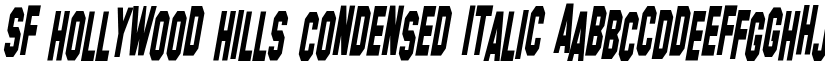SF Hollywood Hills Condensed Italic font