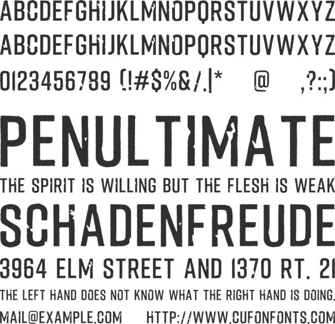 Fliped font preview
