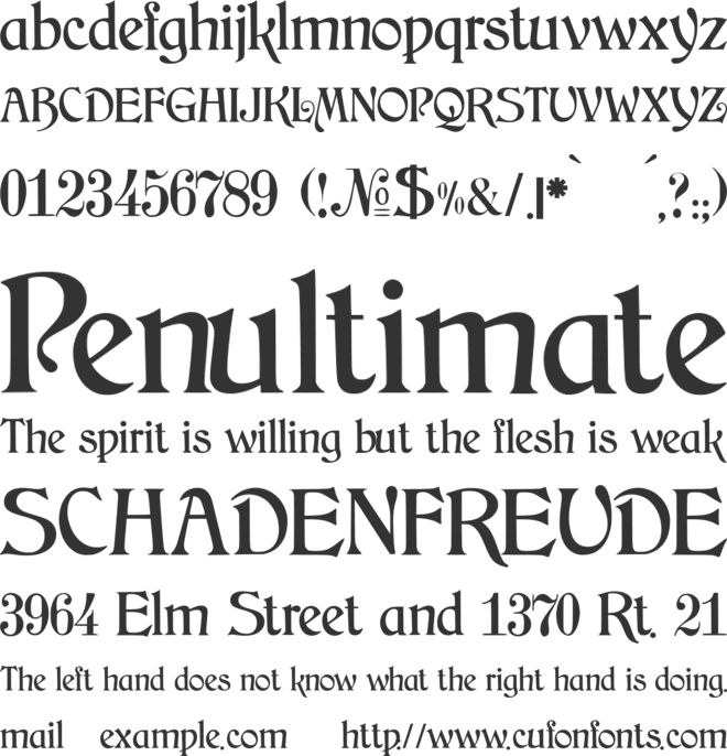 JMH Arkham font preview