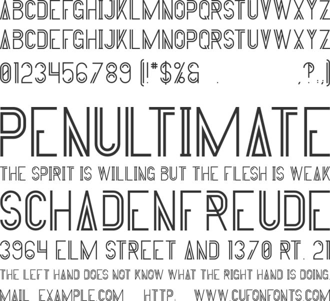 Bock font preview