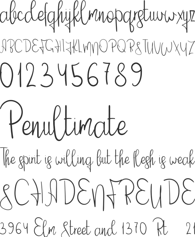 Delicious Yellow font preview