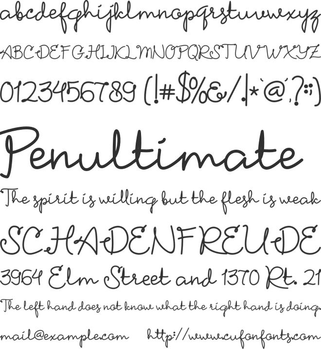 Petunia font preview