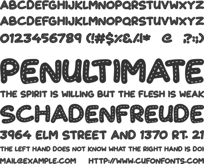 Cute Stitch font preview