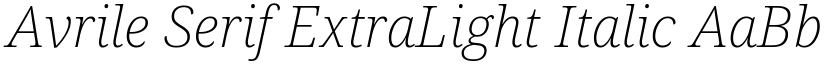 Avrile Serif ExtraLight Italic font