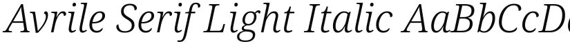 Avrile Serif Light Italic font