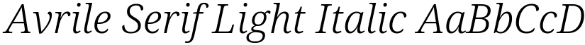 Avrile Serif Light Italic font