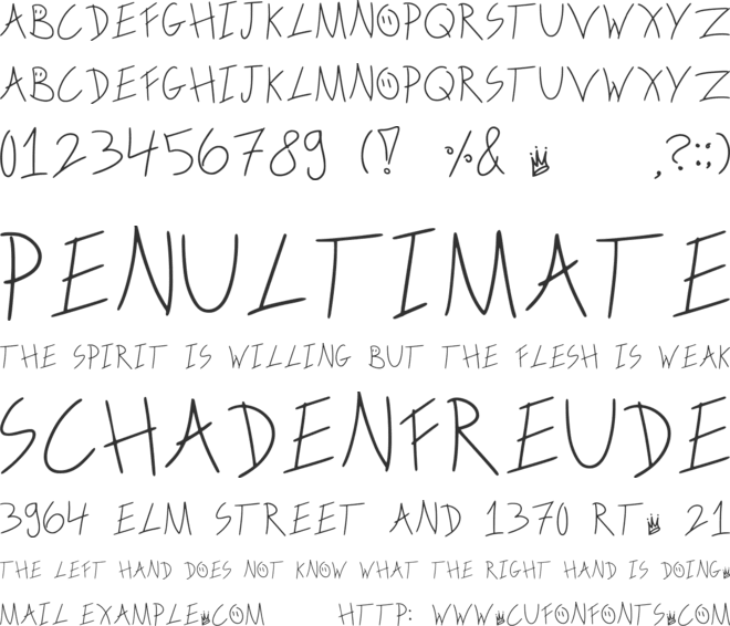 Scribble On The Bus font preview