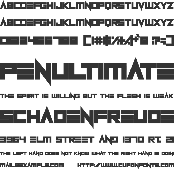 Never Surrender font preview