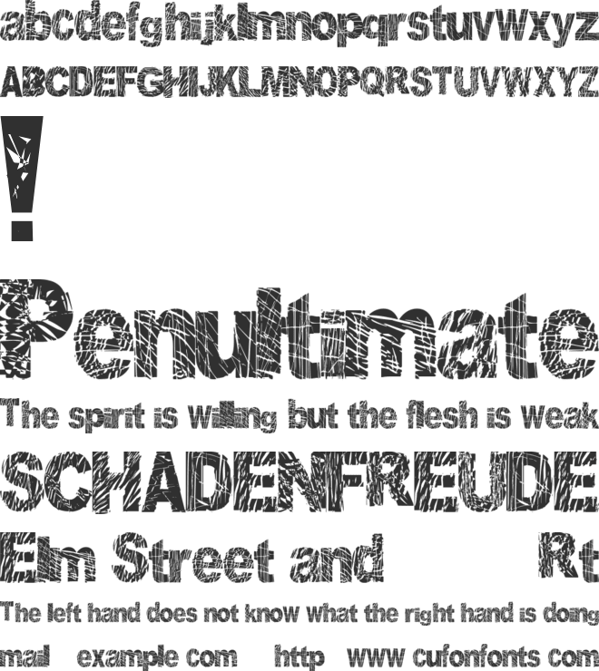 Distorted and Scratchy font preview