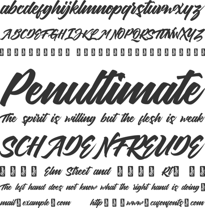 Thirthy font preview