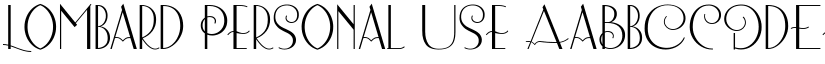 Lombard Personal Use font
