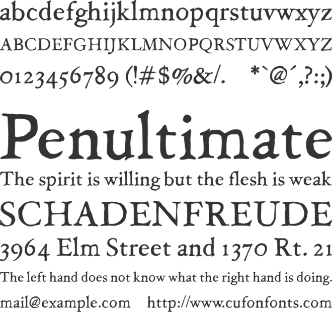 JMH Legajo font preview