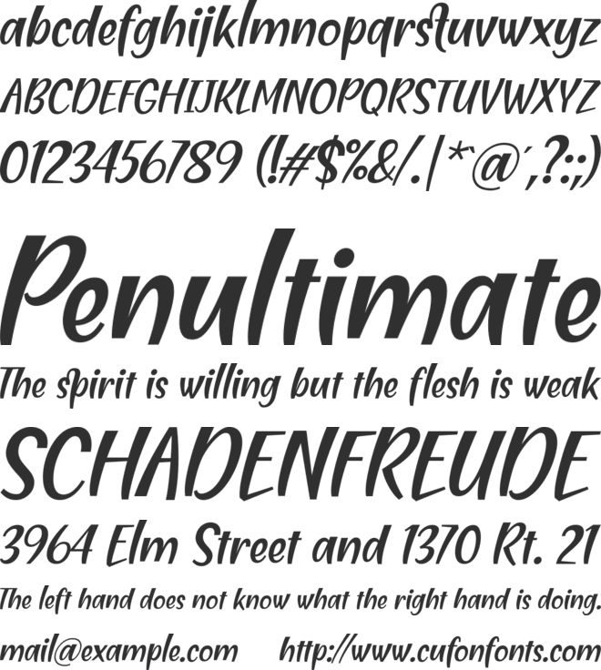 Blending Attraction font preview