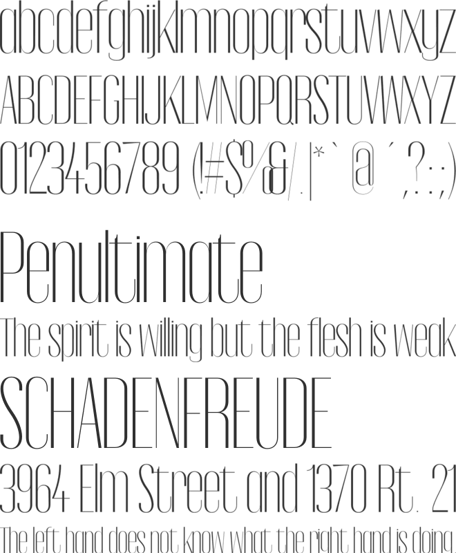 Gothink font preview