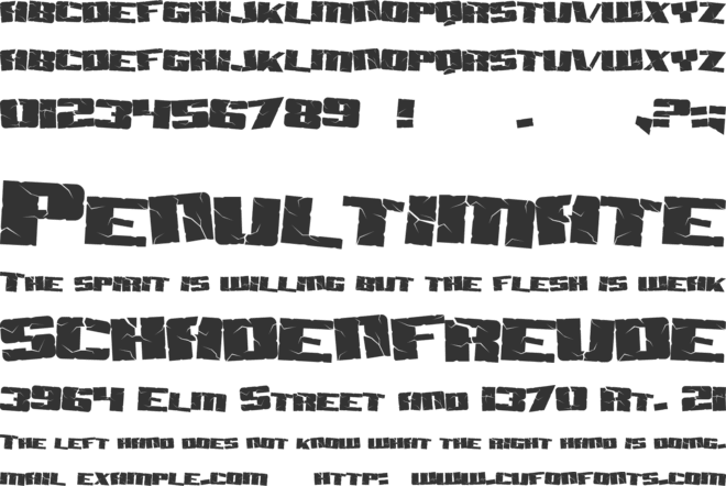 SF Aftershock Debris font preview