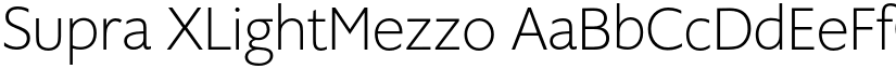 Supra XLightMezzo font