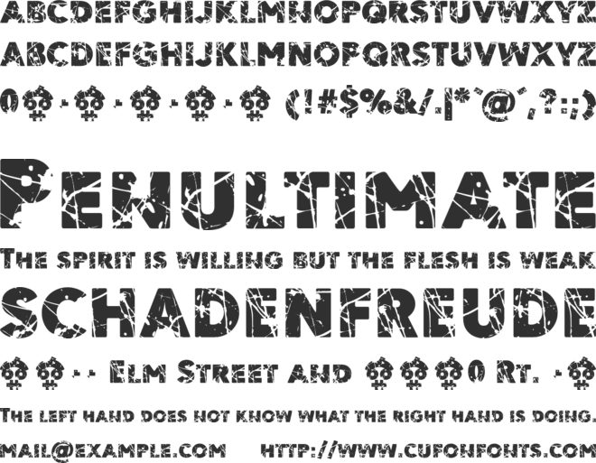Ordeal Eroded font preview