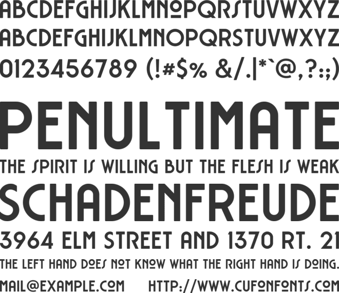 Rousseau Deco font preview