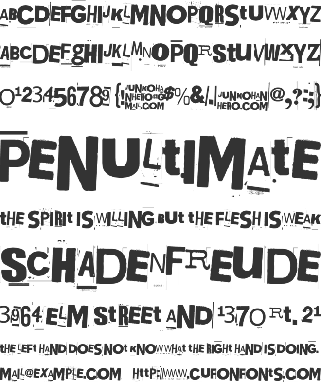 Kuusinollakahdeksan font preview