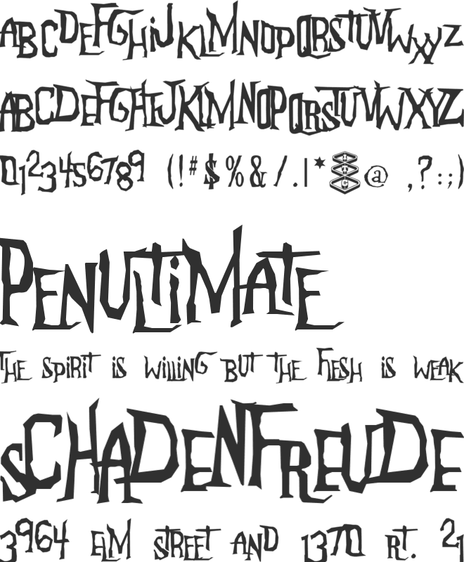 Anderson The Mysteron font preview