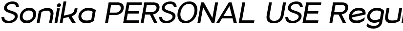 Sonika PERSONAL USE Regular Italic font