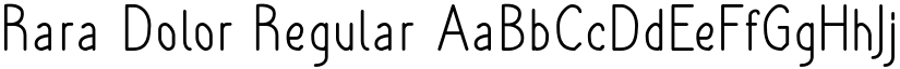 Rara Dolor Regular font