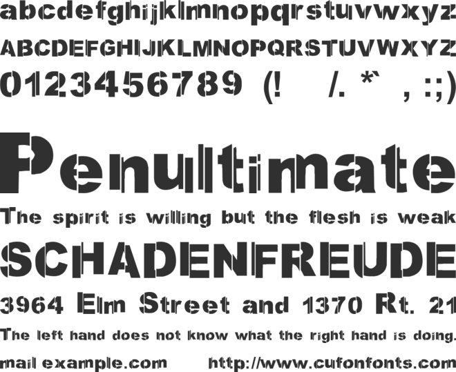 Reclaim the Streets font preview