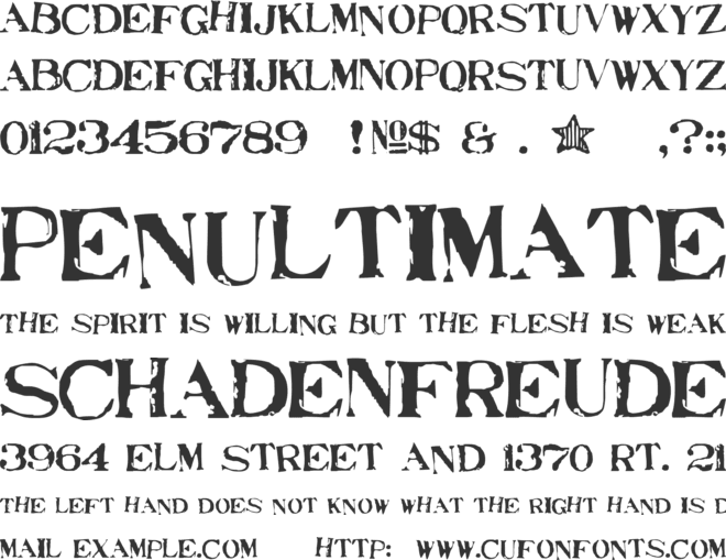 Stampede font preview