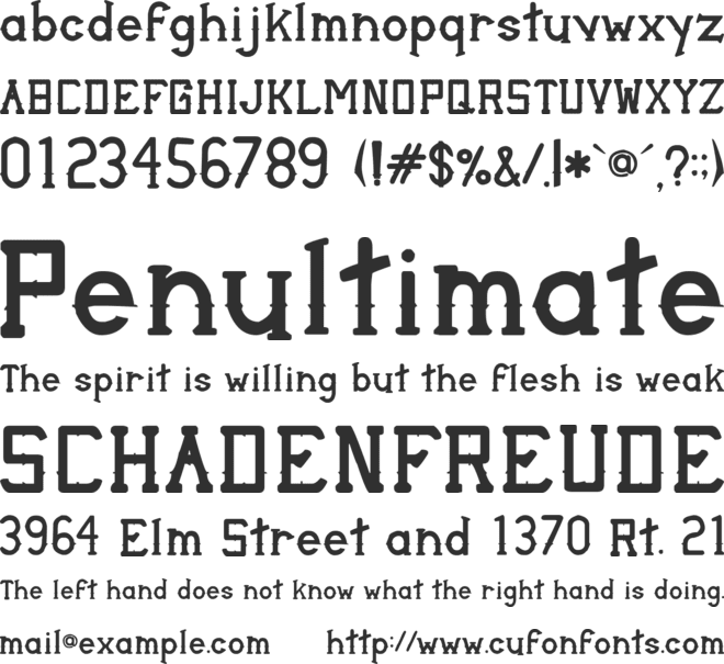 Thorny Bits font preview