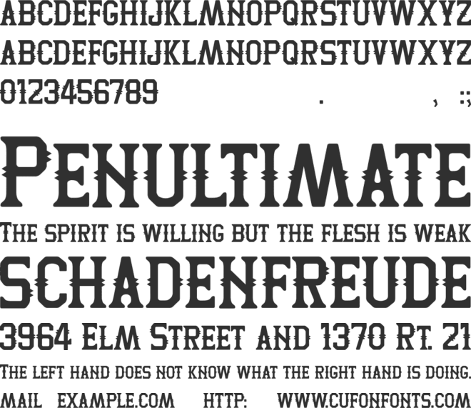 Two Peaks font preview