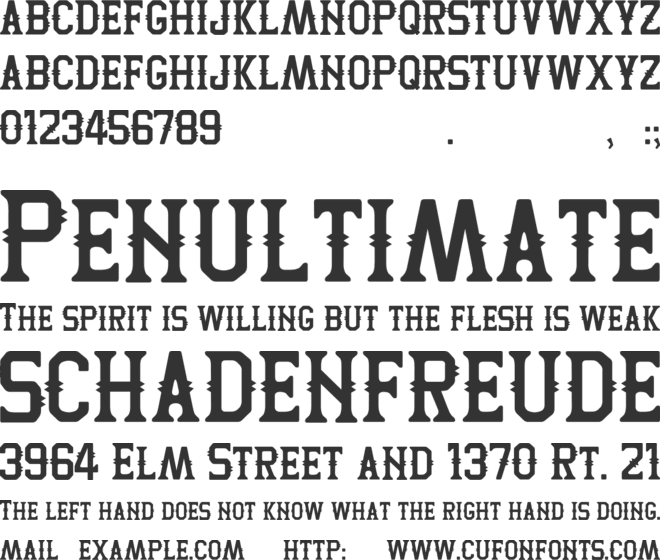 Two Peaks font preview