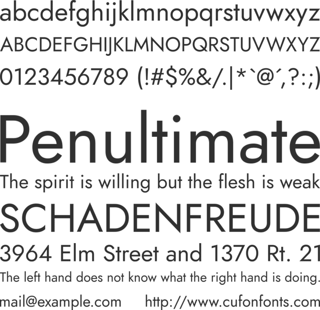 Renner* font preview