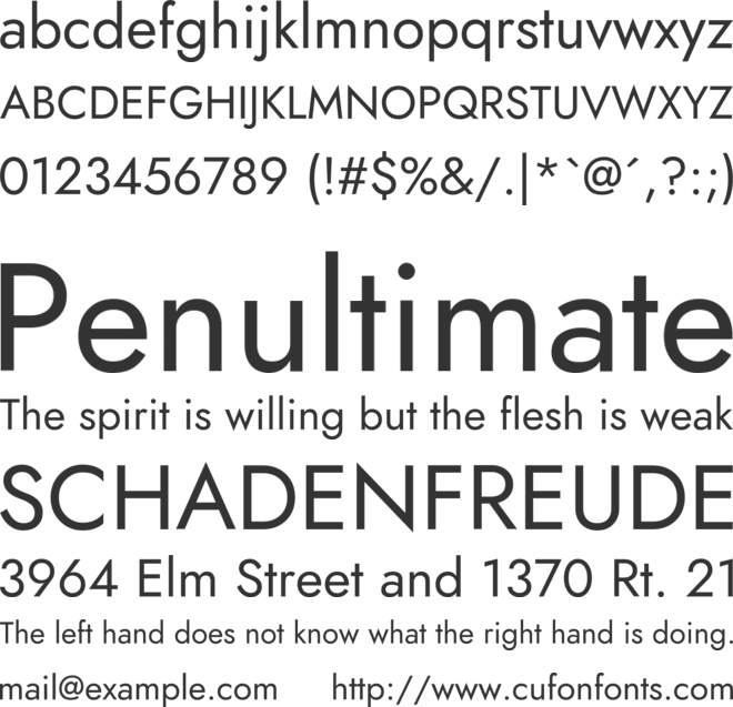 Renner* font preview