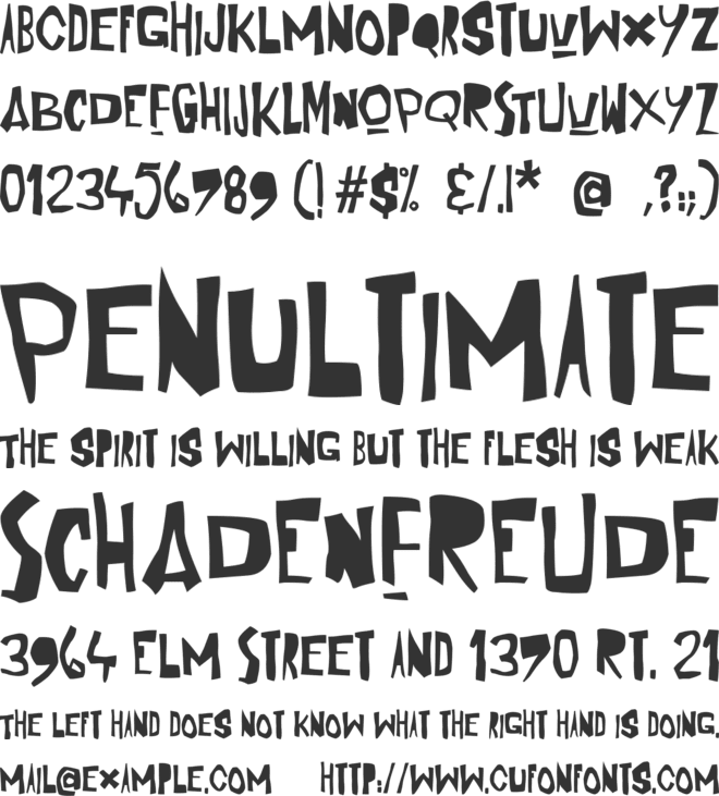 Strange Clowns font preview