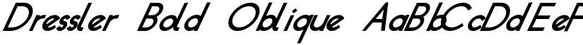 Dressler Bold Oblique font