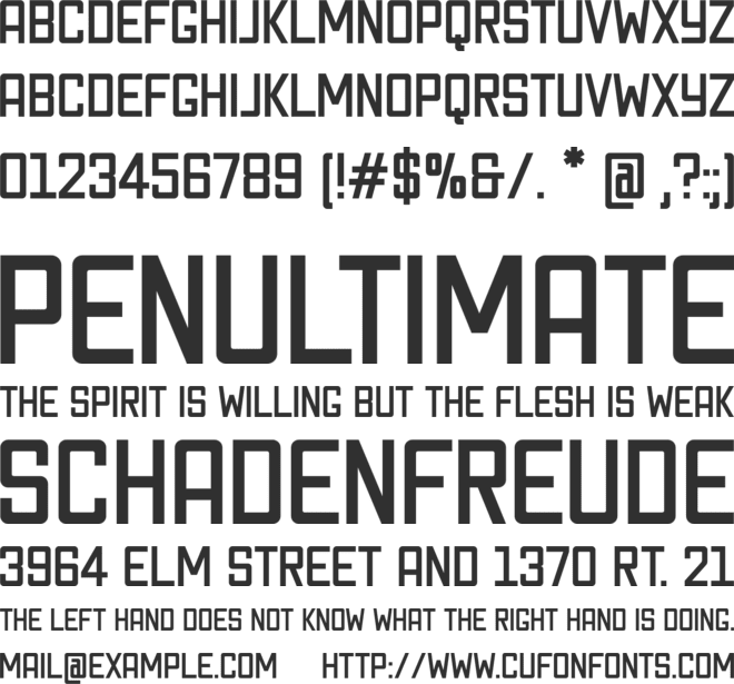 Specific font preview
