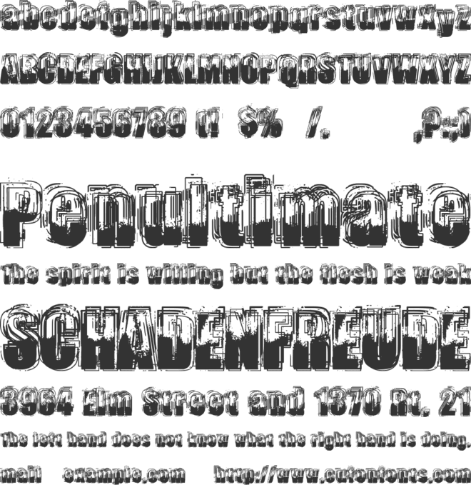 Trop Flou font preview