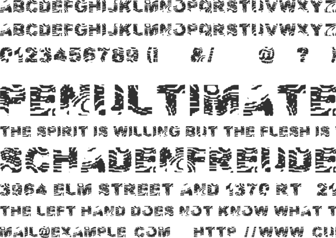 Zebra Ztripez font preview