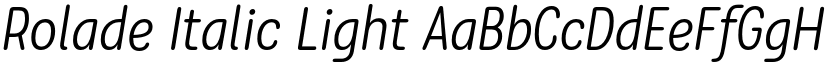 Rolade Italic Light font