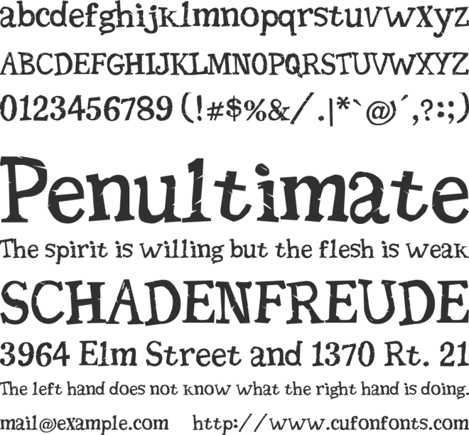 Seriffic Grunge font preview