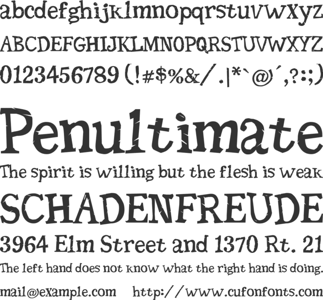 Seriffic Grunge font preview